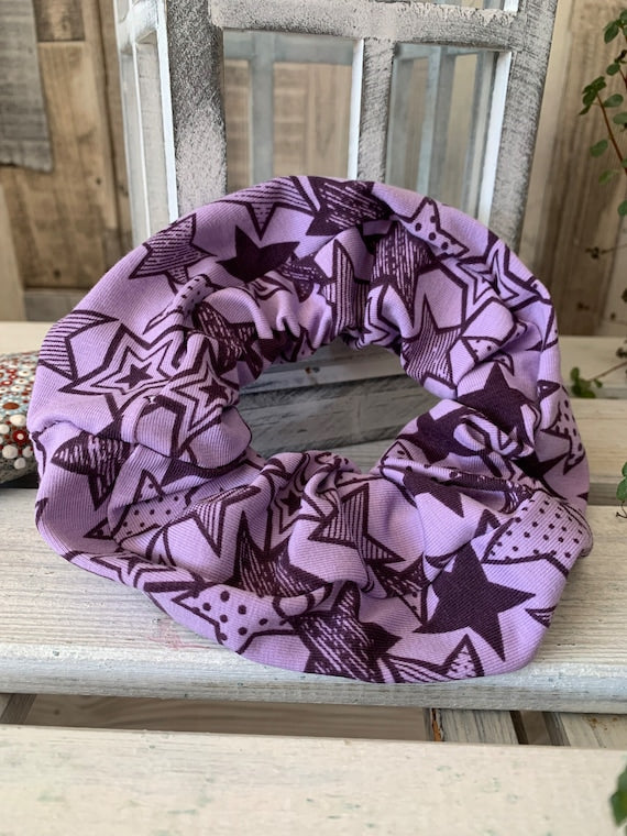Jersey Scrunchie Haargummi Sternen Banner lila