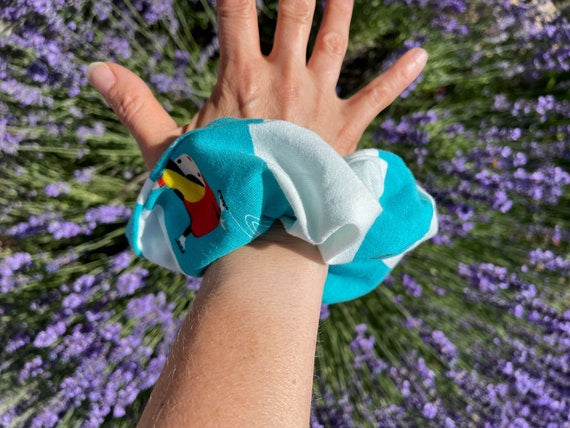 Scrunchie Haargummi Winterzeit blau weiß