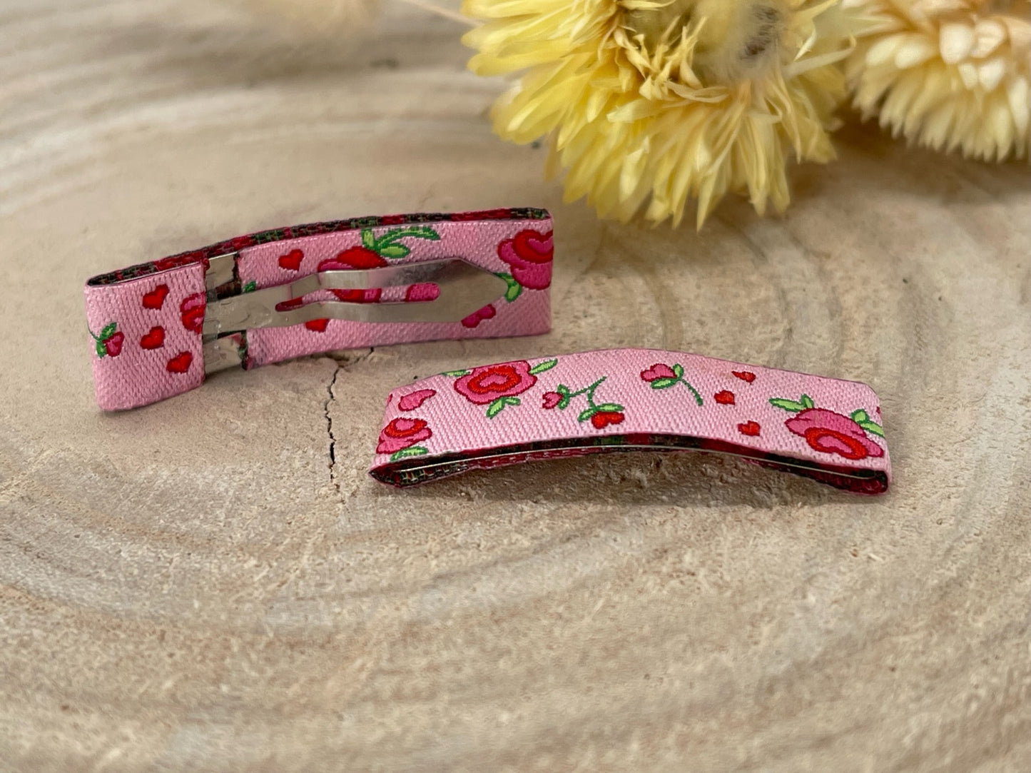 Baby Haarspangen Haarclips Rosengarten rosa (1 Paar)