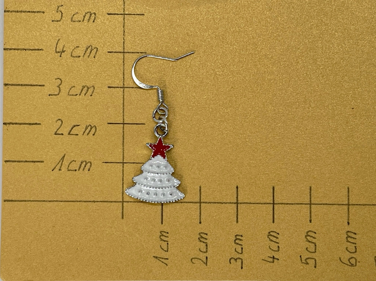 Ohrring Ohrhänger Weihnachtsbaum Weiß