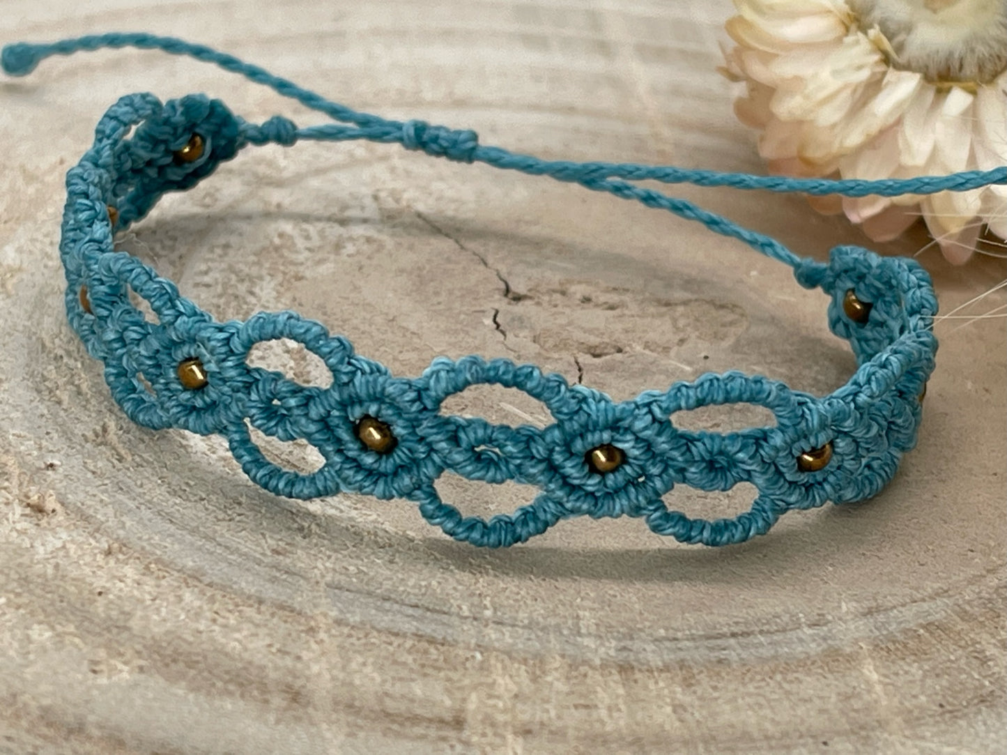 Makramee Edelstein Armband mit Jaspis Perle