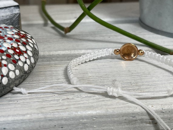Makrameearmband Freundschaftsarmband Schmuck Armband Edelstahl Münze