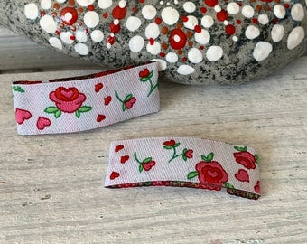 Baby Haarspangen Haarclips Rosengarten weiß (1 Paar)