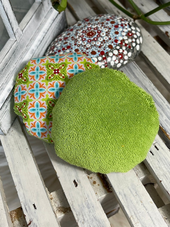 Taschenwärmer Beulenkühler Körnerkissen Ornamente grün