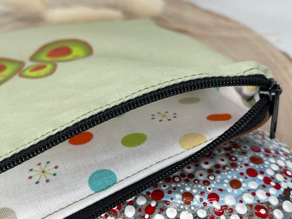Stylische Federtasche Stifttasche Mäppchen Kosmetik kleine Tasche Familie Avocado