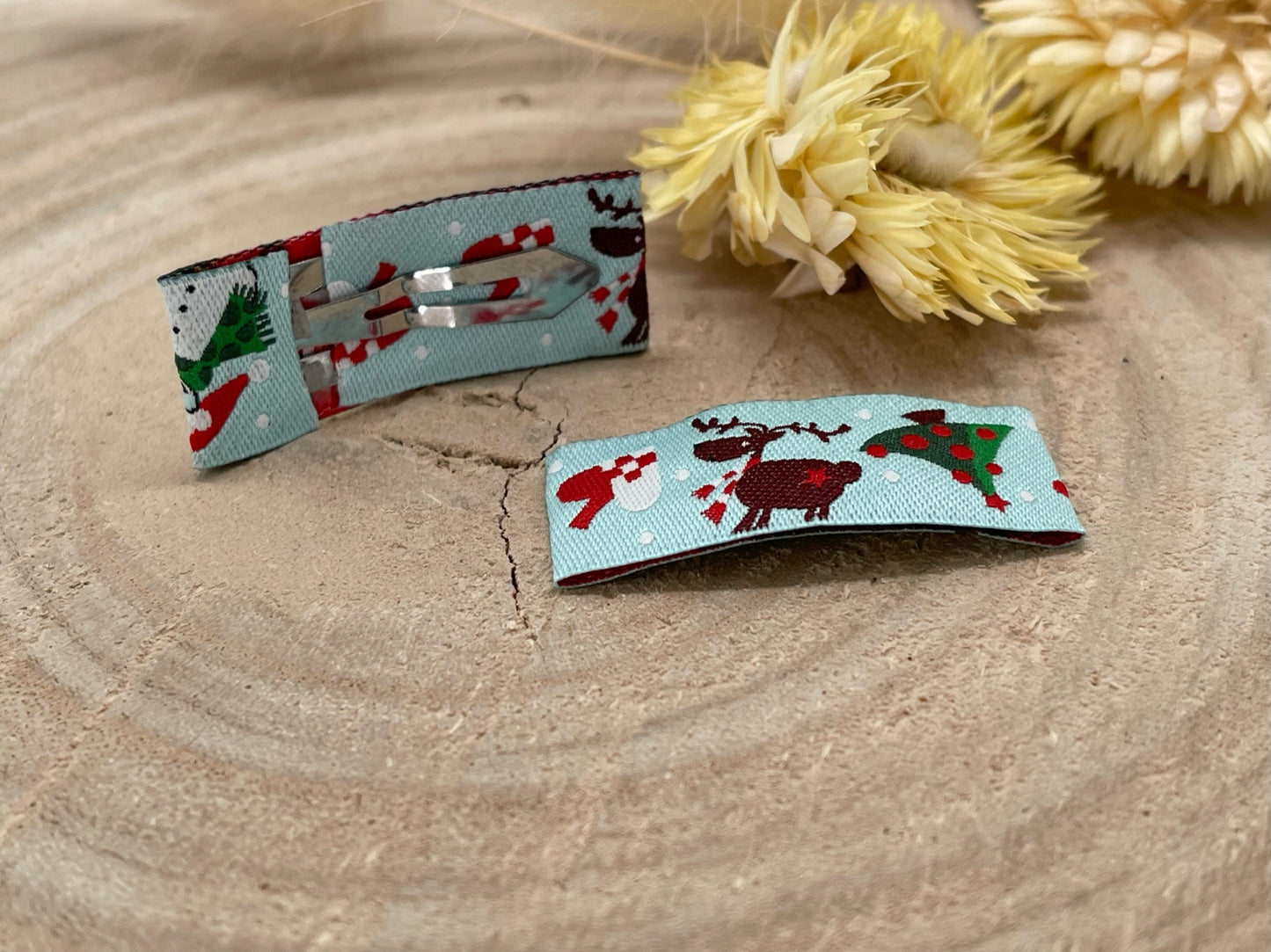 Haarspangen Haarclips Weihnachten blau (1 Paar)