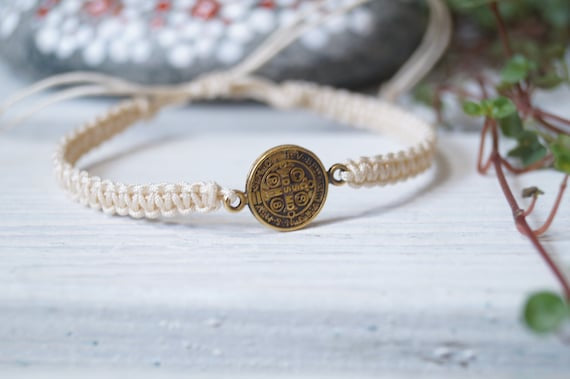 Freundschaftsarmband Makramee Schmuck Armband Edelstahl Münze