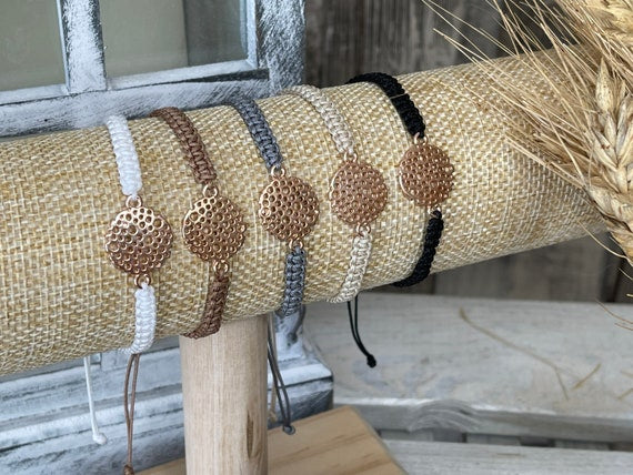 Freundschaftsarmband Makramee Schmuck Armband Kreise Roségoldfarbend