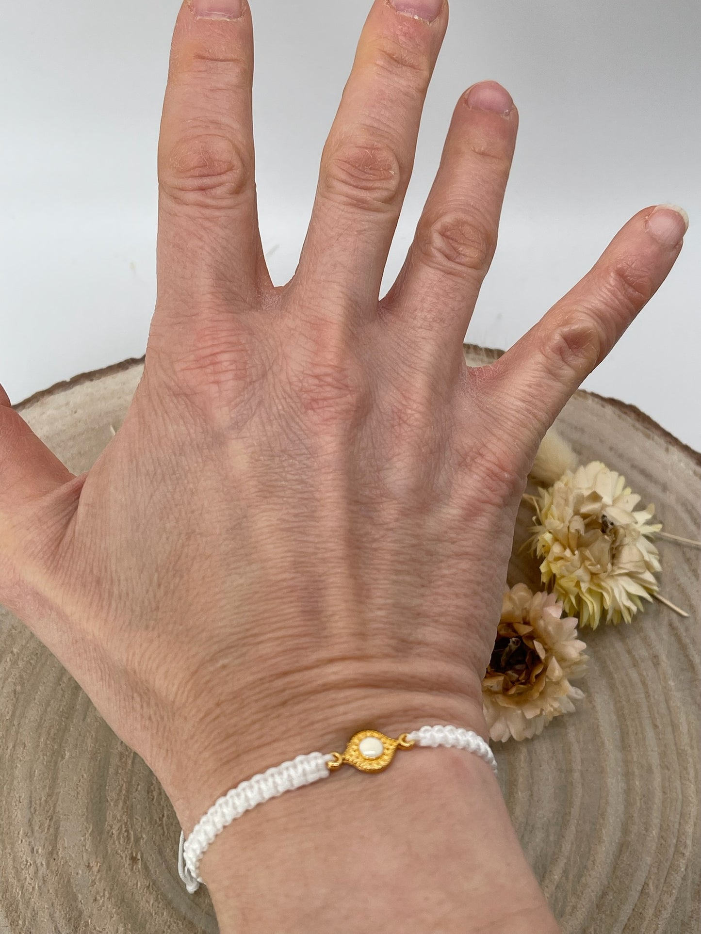Freundschaftsarmband Makramee Armband Schmuck Tropfen goldfarben