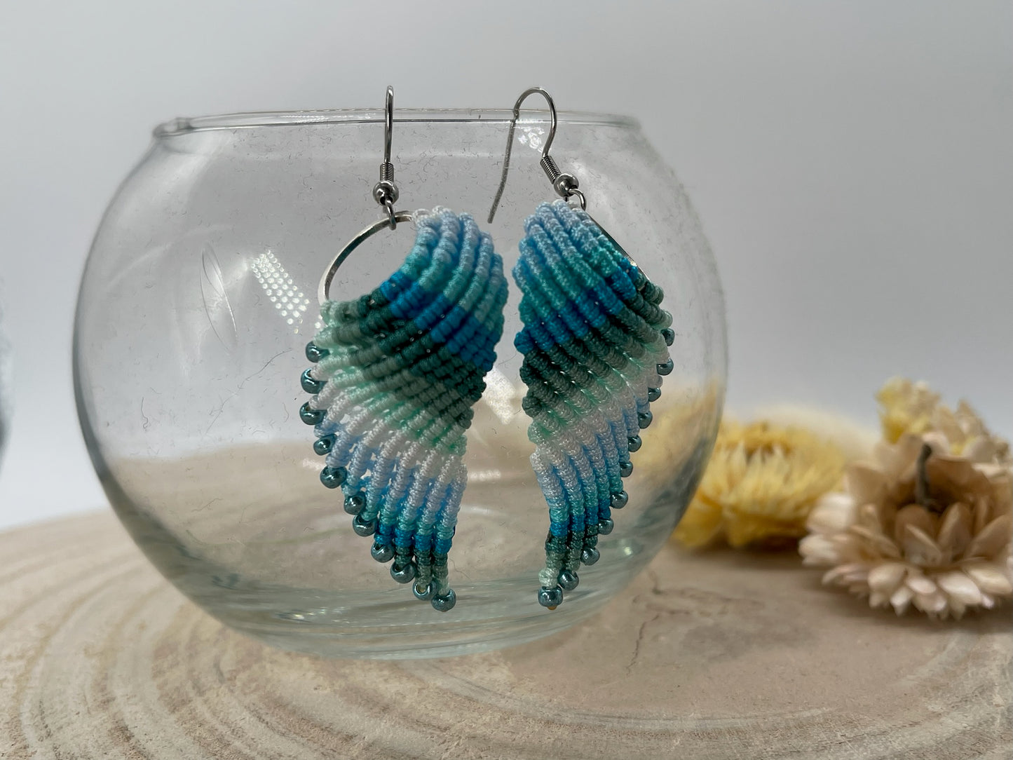 Makramee Ohrring Ohrhänger Wings blue (1 Paar)