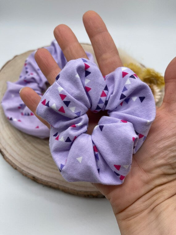 Jersey Scrunchie Haargummi lila Wimpelkette
