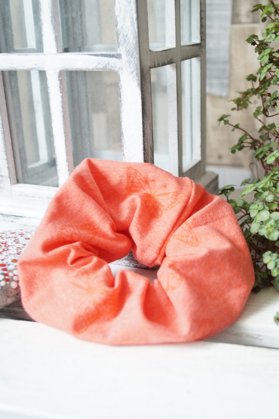 Scrunchie Haargummi Schmetterlinge orange rosa