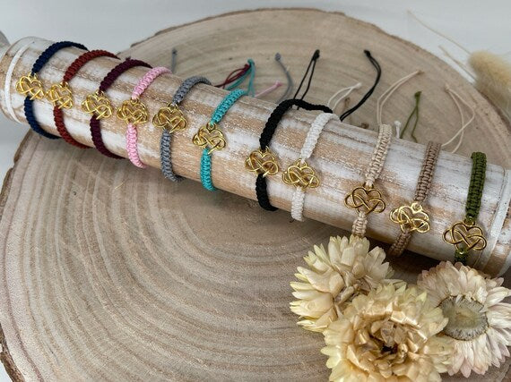 Freundschaftsarmband Makramee Schmuck Armband Unendliche-Liebe goldfarben