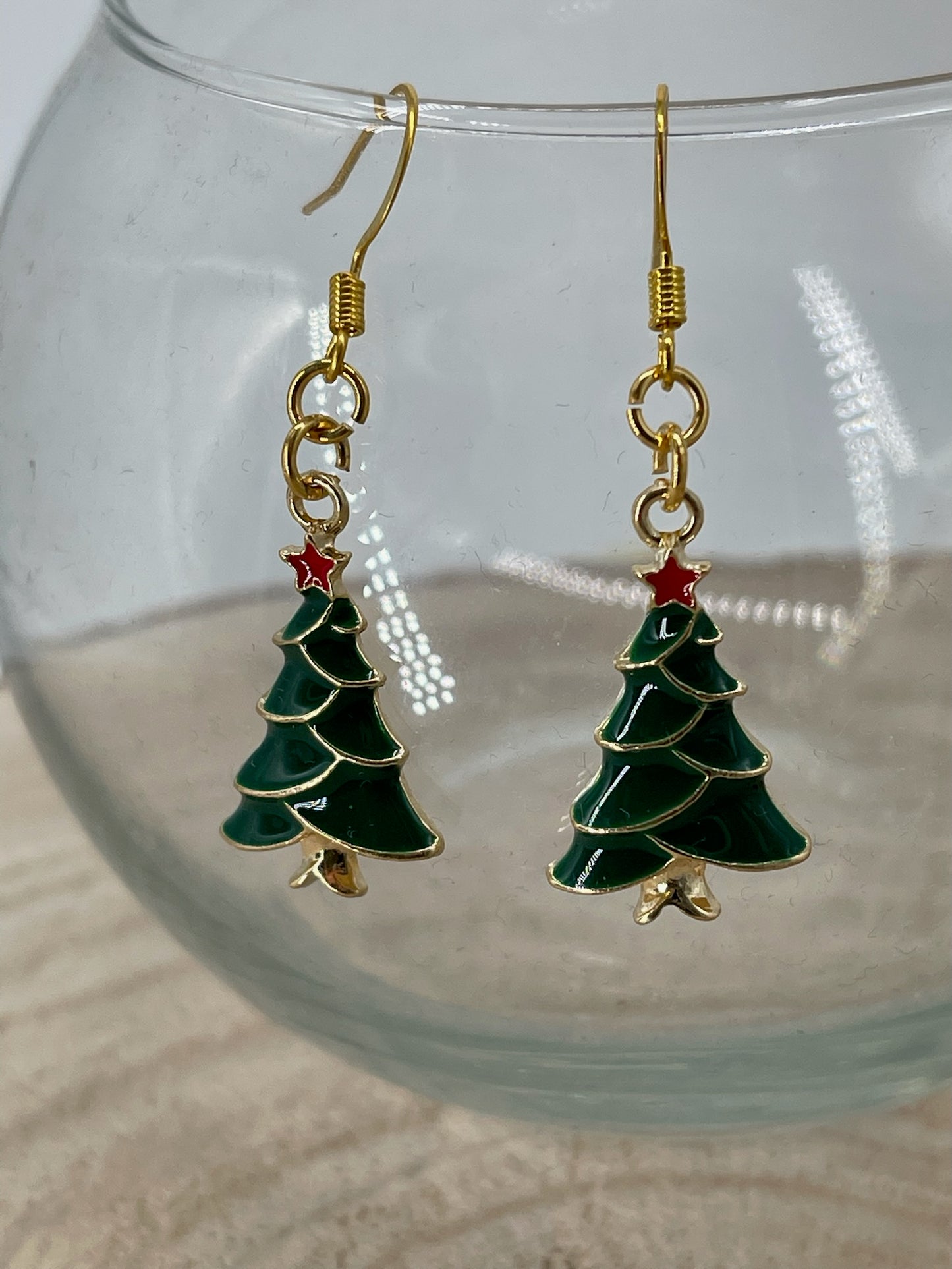 Ohrring Ohrhänger Weihnachtsbaum grün