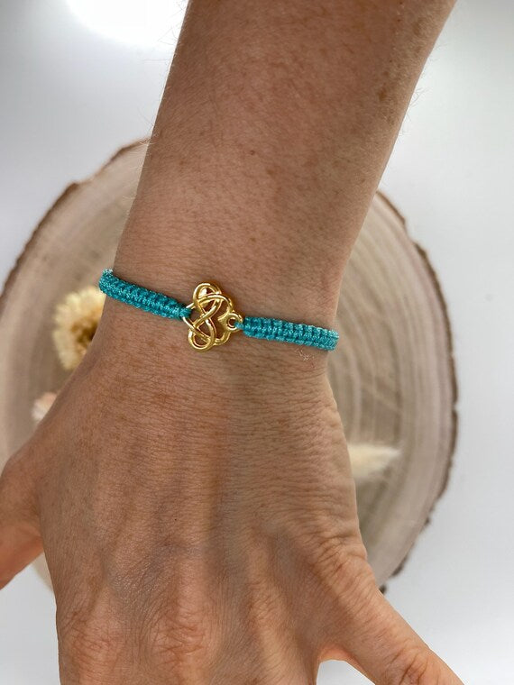 Freundschaftsarmband Makramee Schmuck Armband Unendliche-Liebe goldfarben