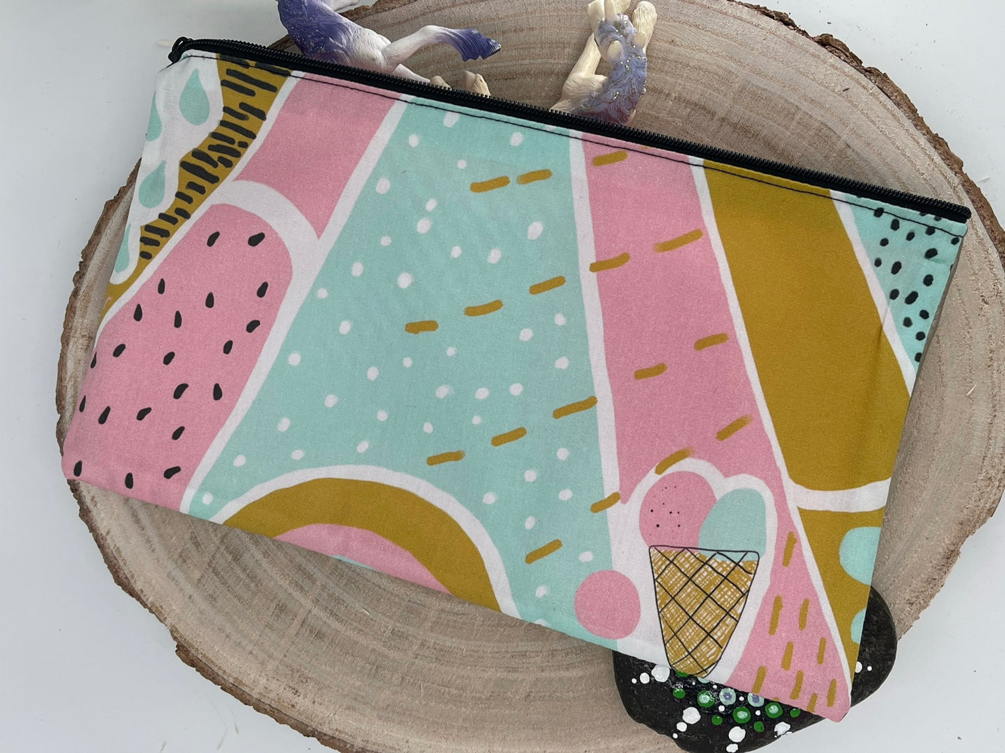 Stylische Federtasche Stifttasche Mäppchen Kosmetik kleine Tasche Summer Ice
