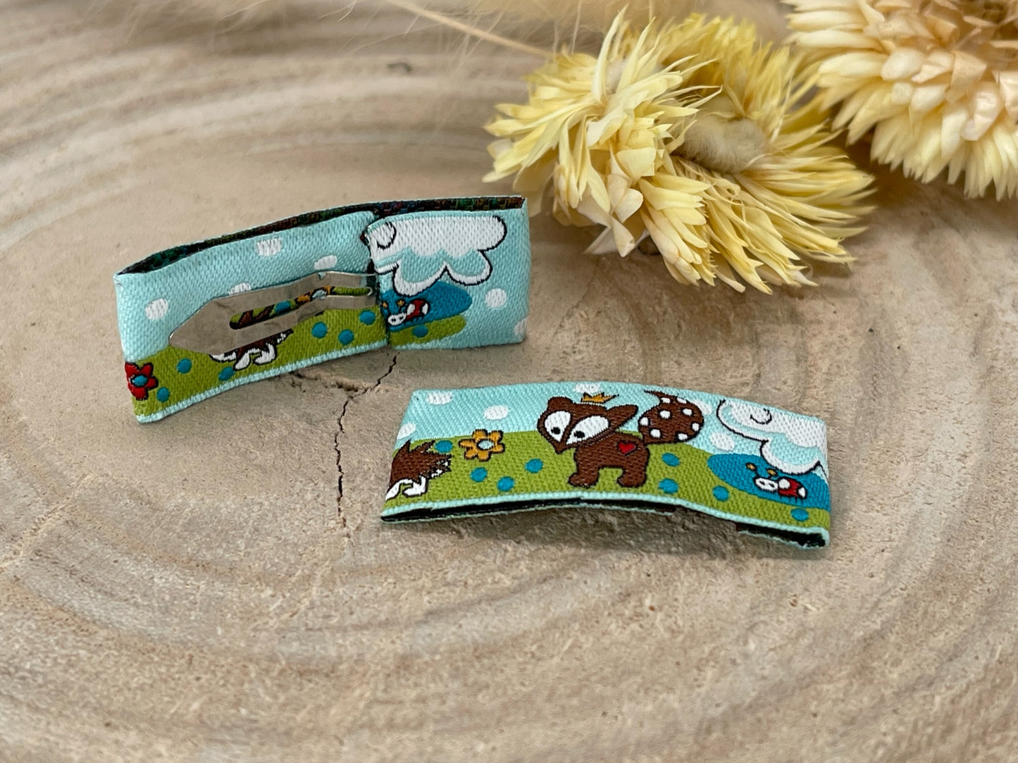 Haarspangen Haarclips bunte Fuchs Welt (1 Paar) blau/grün