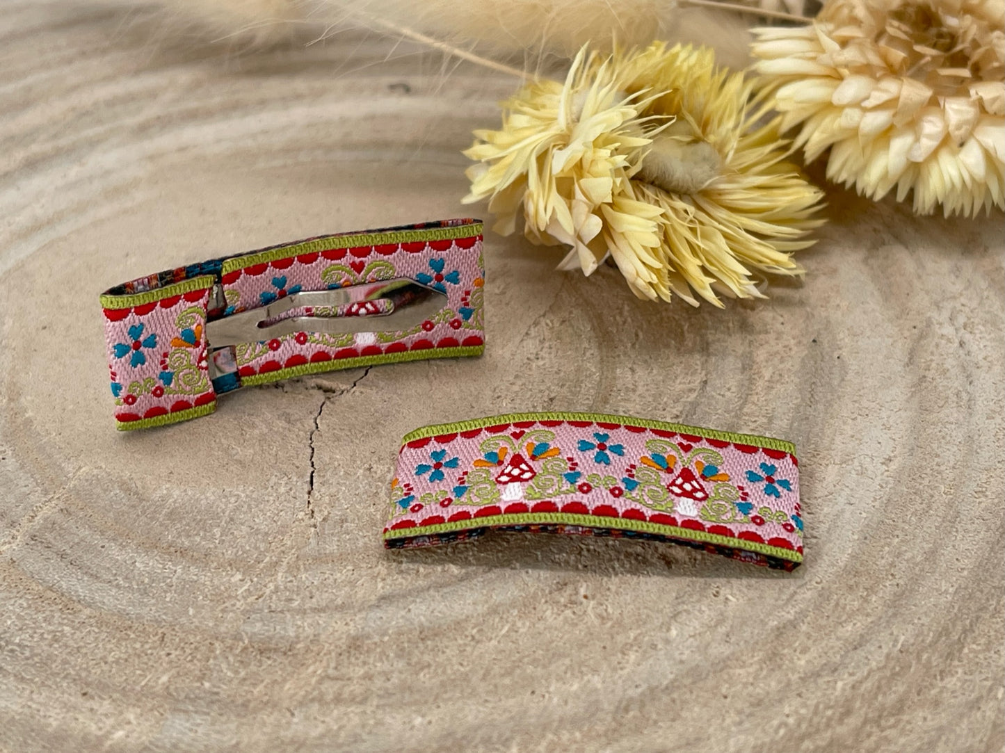 Baby Haarspangen Haarclips Pilze rosa (1 Paar)