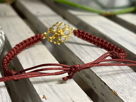 Freundschaftsarmband Makramee Schmuck Armband unendlich gross goldfarben