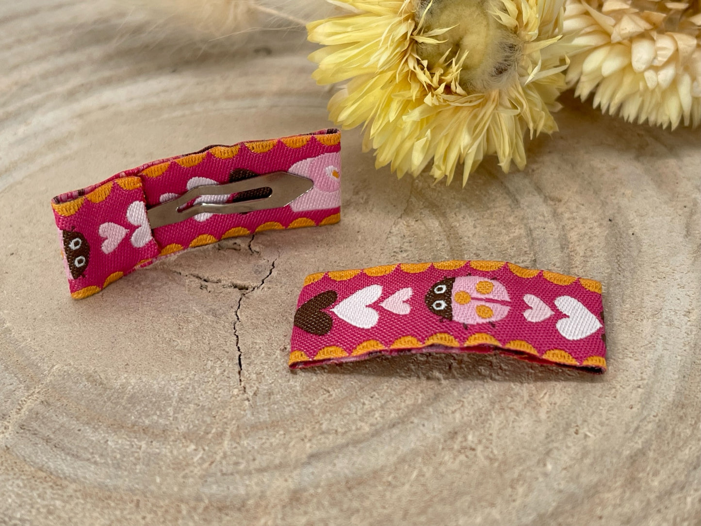 Haarspangen Haarclips Elefant & Käfer (1 Paar) rosa