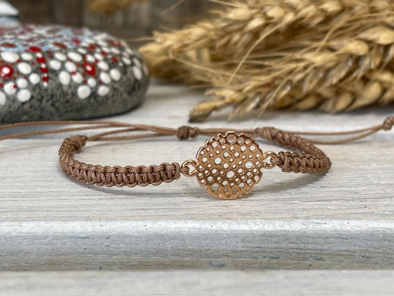 Freundschaftsarmband Makramee Schmuck Armband Kreise Roségoldfarbend