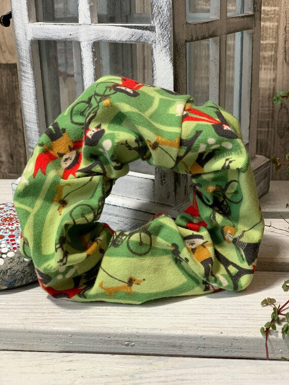 Scrunchie Haargummi Fahrradtour grün