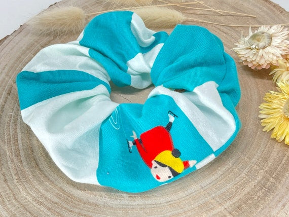Scrunchie Haargummi Winterzeit blau weiß