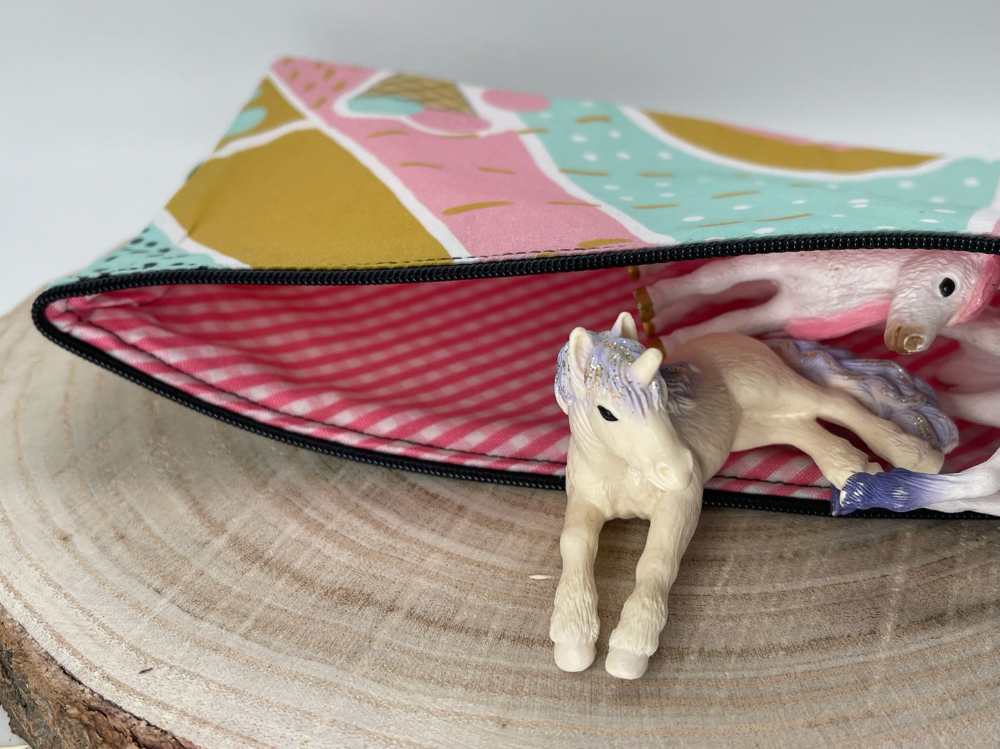 Stylische Federtasche Stifttasche Mäppchen Kosmetik kleine Tasche Summer Ice