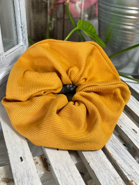 Scrunchie Haargummi Uni Senf Braun