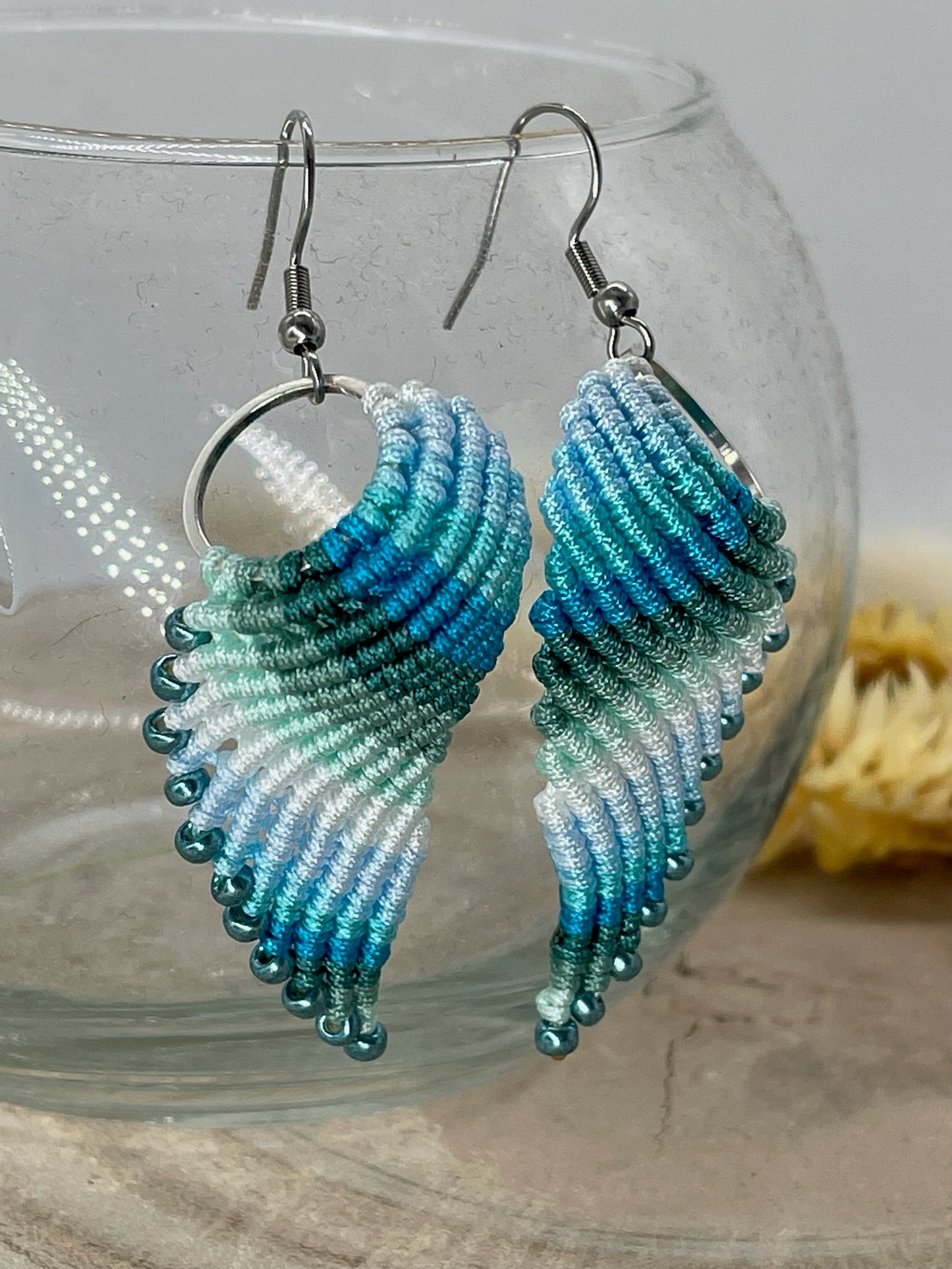 Makramee Ohrring Ohrhänger Wings blue (1 Paar)