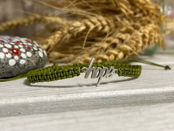 Freundschaftsarmband Makramee Armband hope silberfarbenen Edelstahl