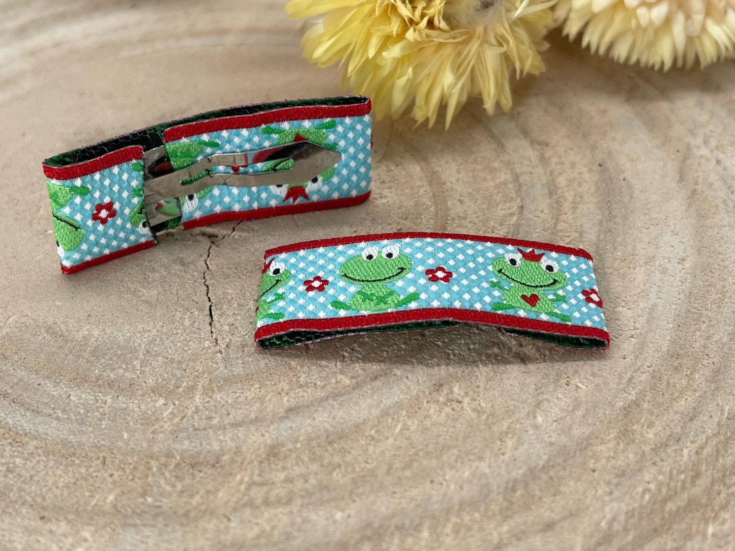 Haarspangen Haarclips Frosch (1 Paar) hellblau