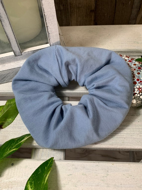 Jersey Scrunchie Haargummi blau Uni