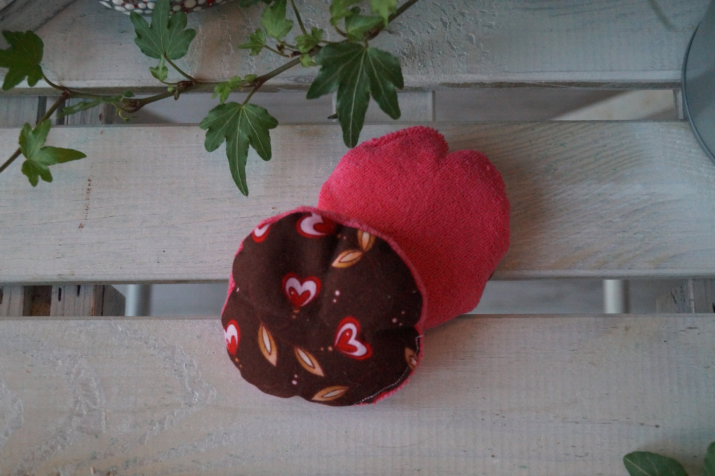 Taschenwärmer Beulenkühler Körnerkissen Herz Blumen