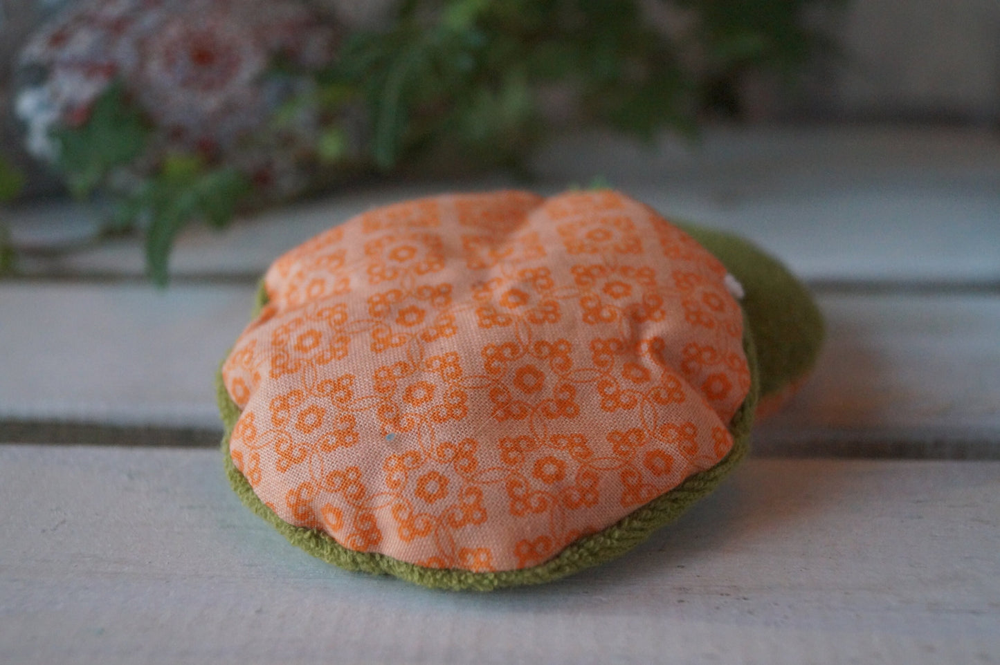 Taschenwärmer Beulenkühler Körnerkissen Rauten Muster orange