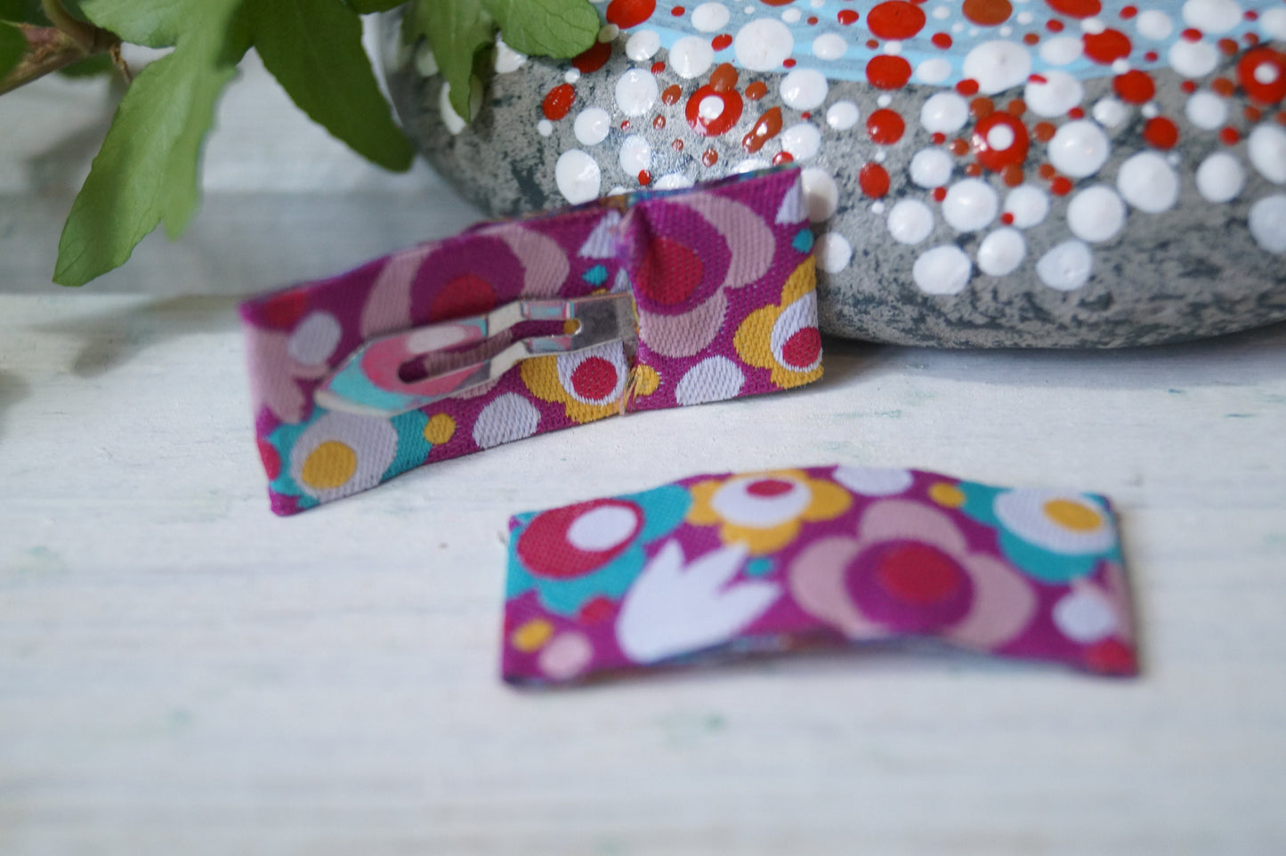 Haarspangen Haarclips flower Power (1 Paar) rosa