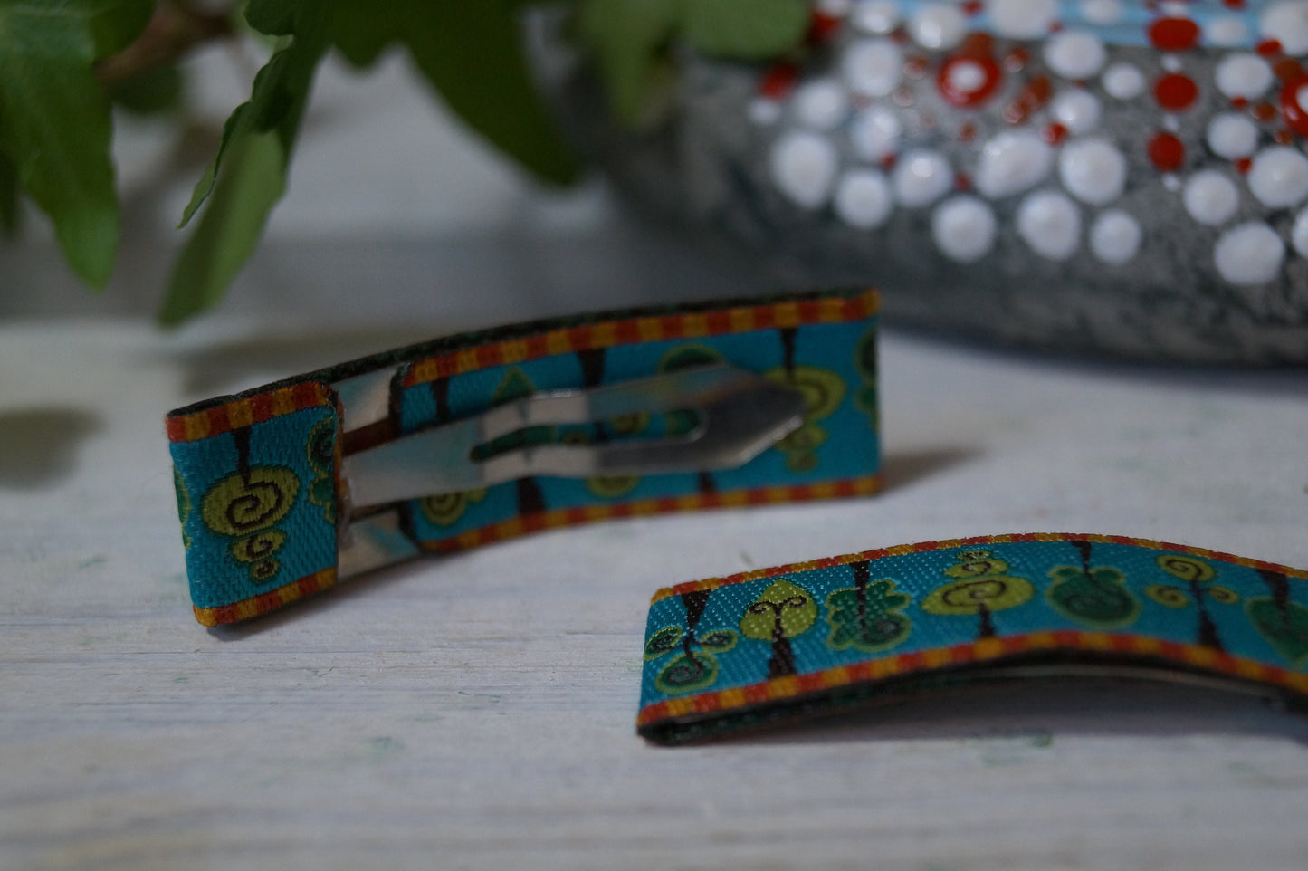 Haarspangen Haarclips Bäumchen (1 Paar) blau