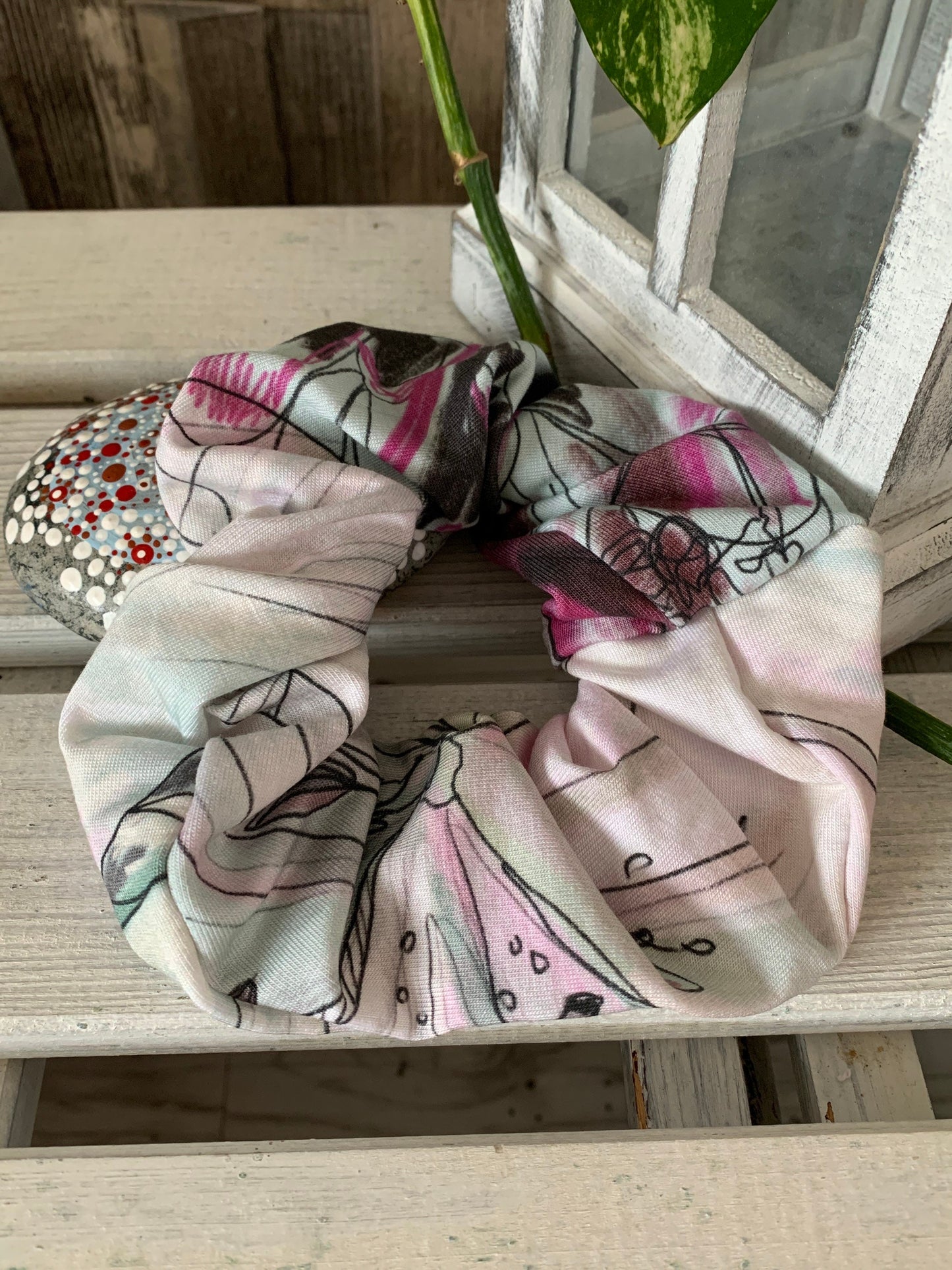 Modal Scrunchie Haargummi Blumenmagie rosa