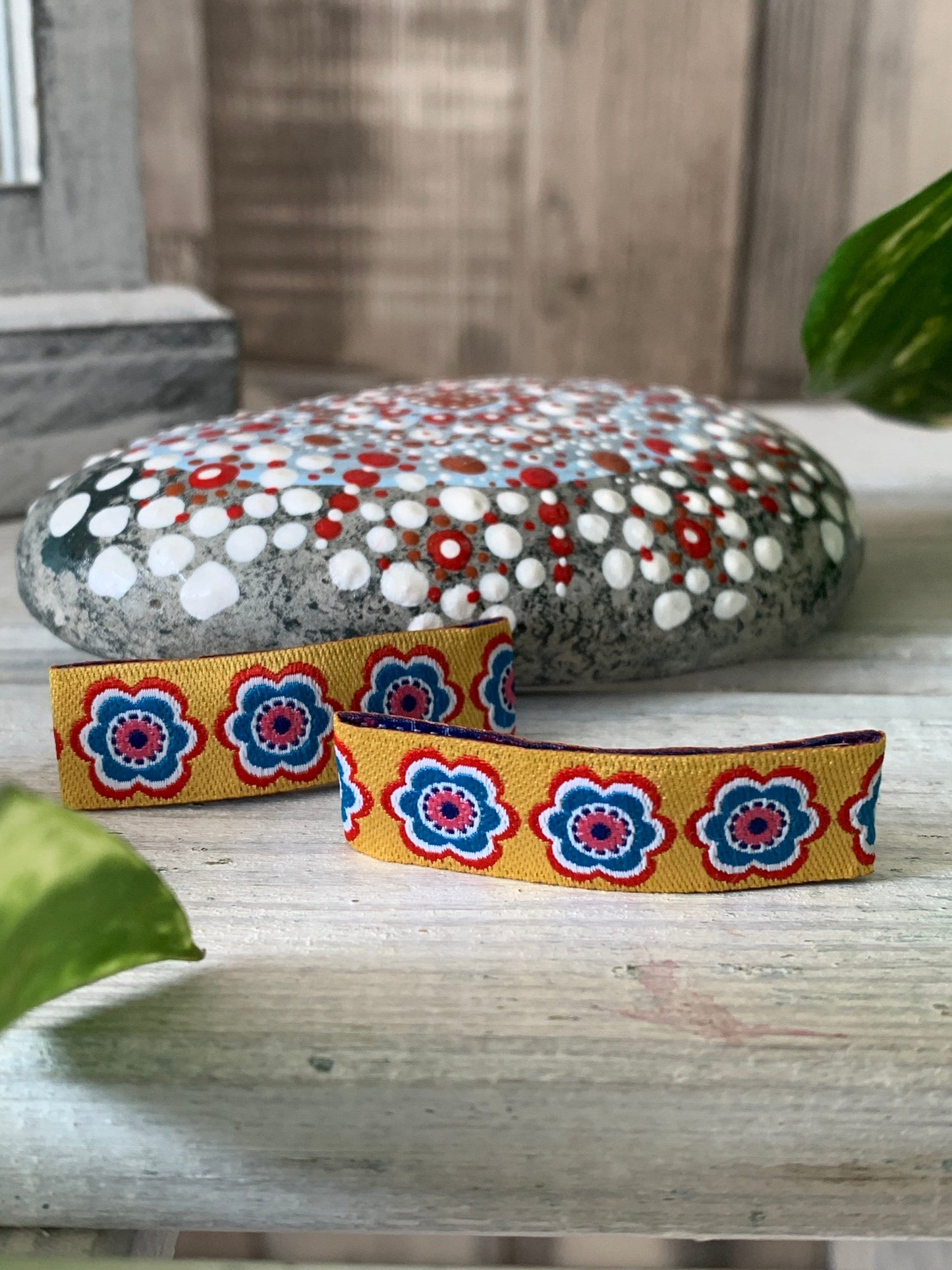 Haarspangen Haarclips Retro Blumen gelb (1 Paar)