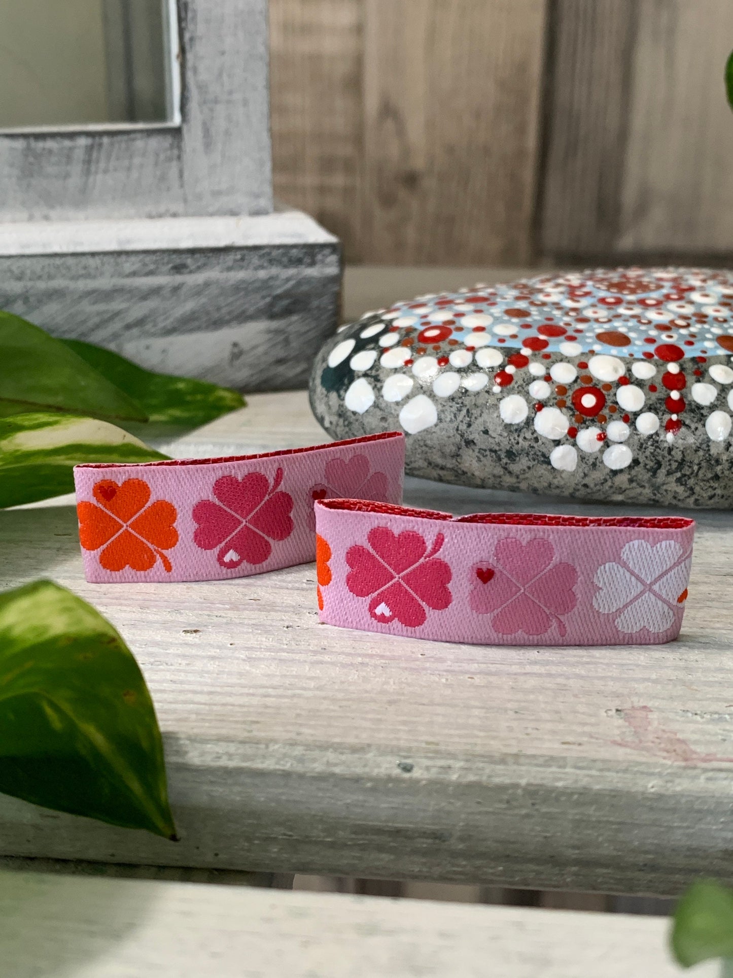 Haarspangen Haarclips Kleeblatt rosa (1 Paar)