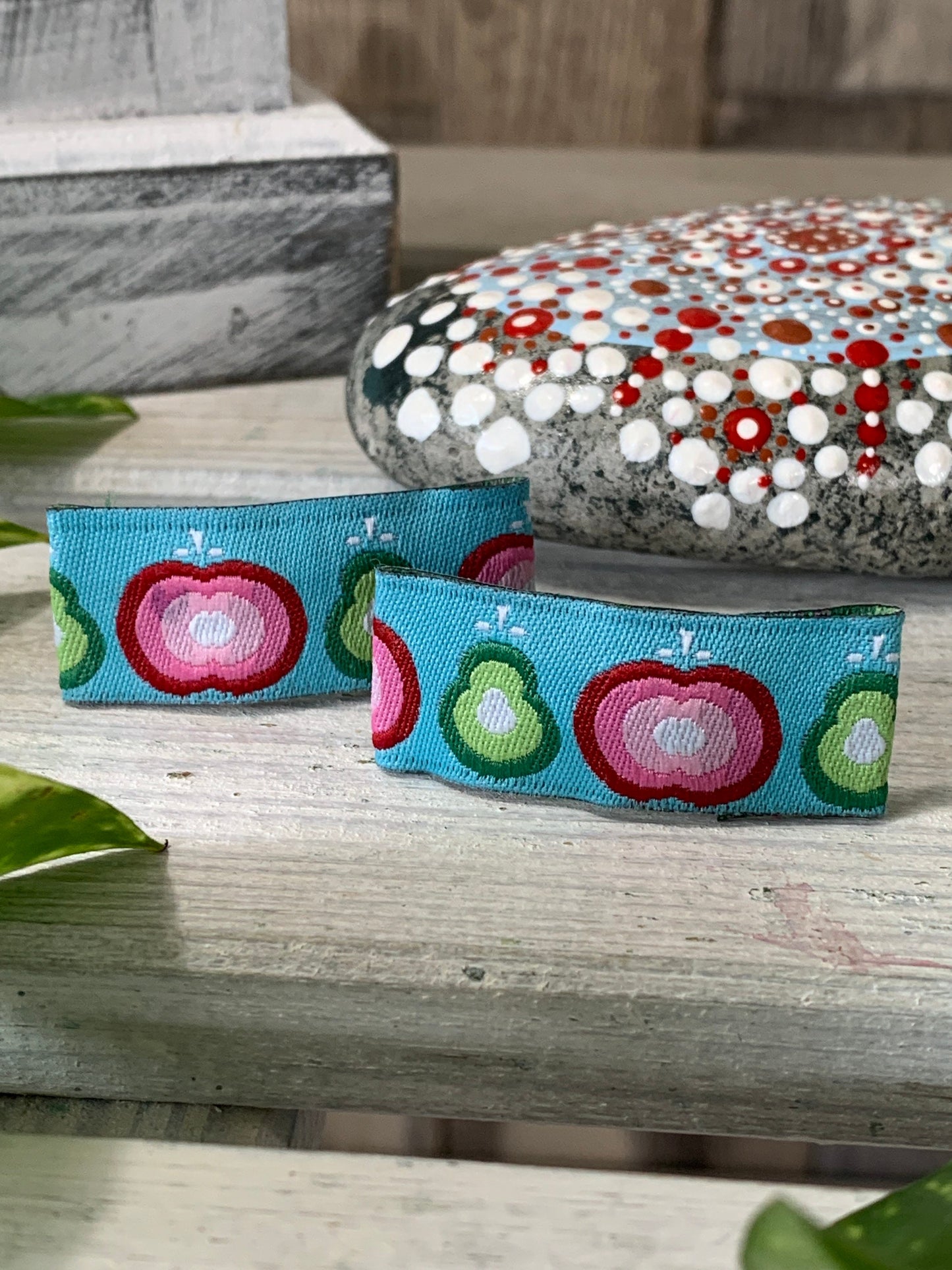 Haarspangen Haarclips Apfel und Birne (1 Paar) blau