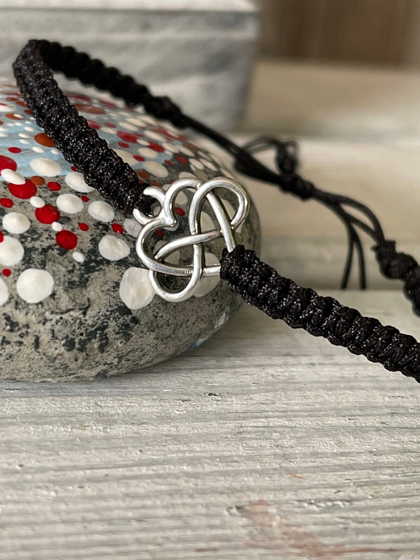 Freundschaftsarmband Makramee Armband Unendlich-Liebe silberfarbenen Edelstahl