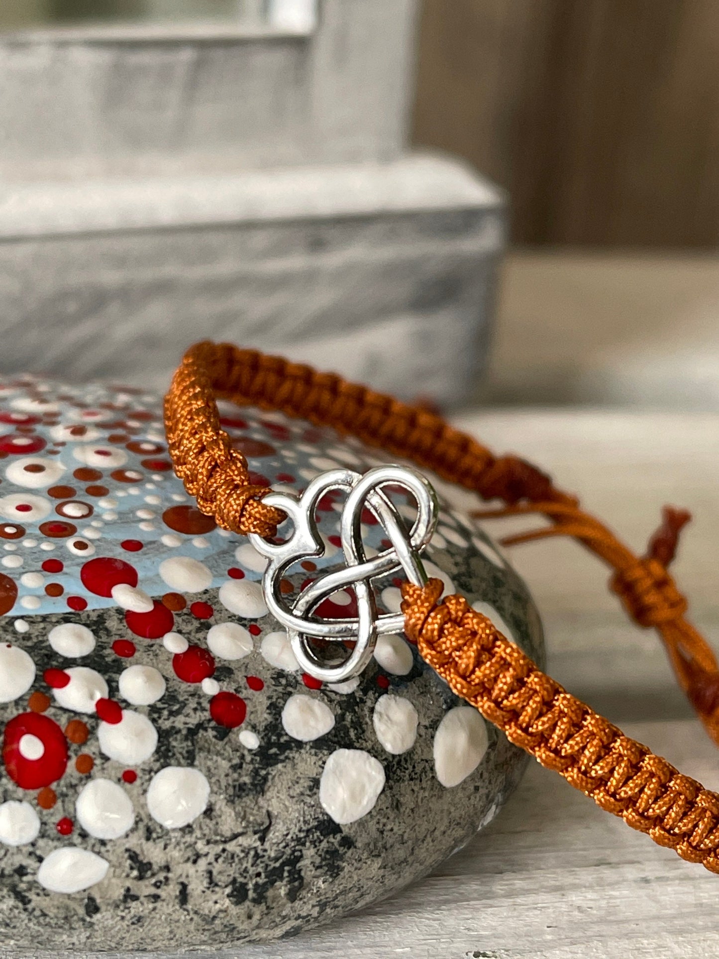 Freundschaftsarmband Makramee Armband Unendlich-Liebe silberfarbenen Edelstahl