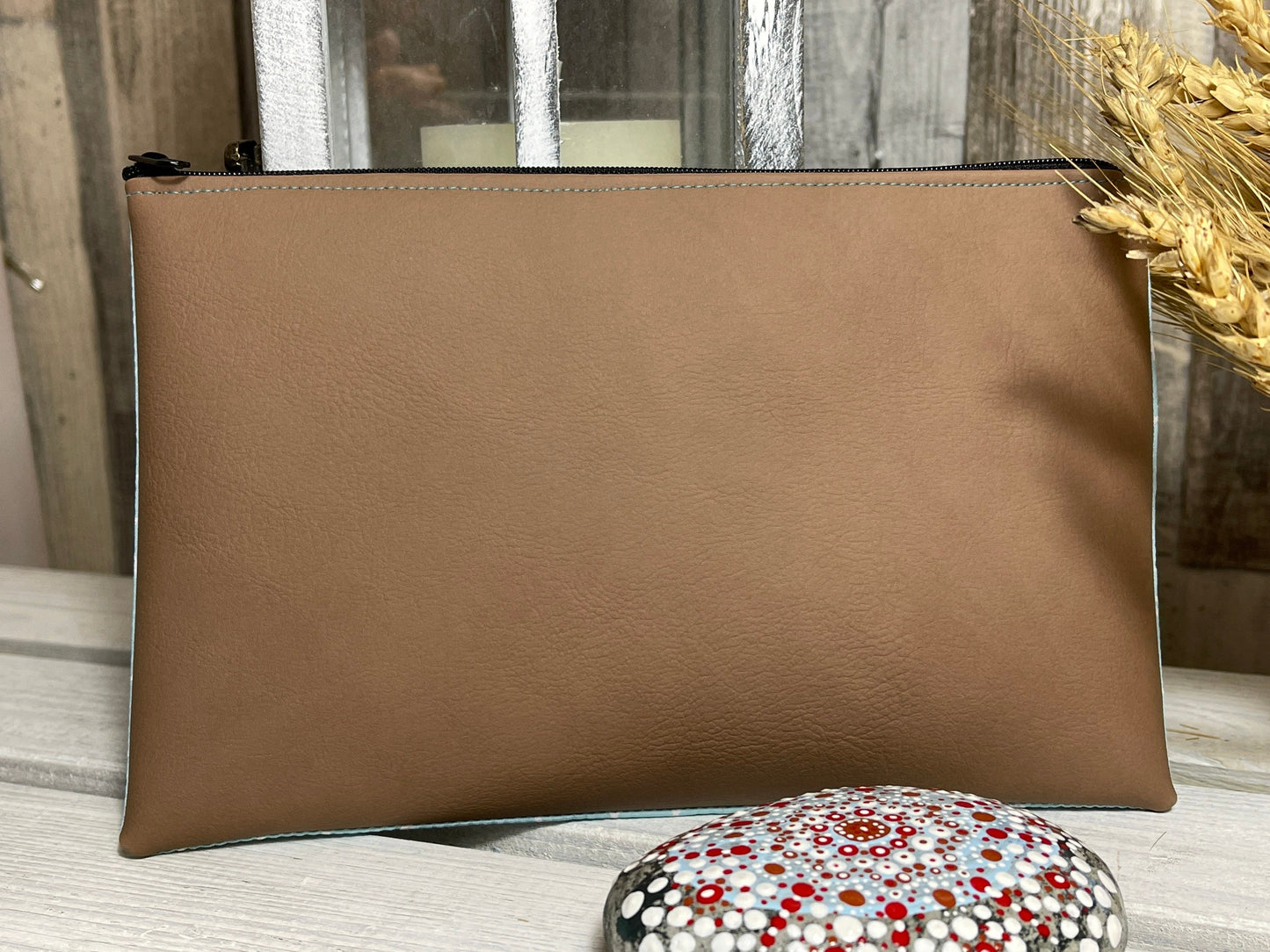 Federtasche Kosmetik MODI Winter Entchen blau/braun