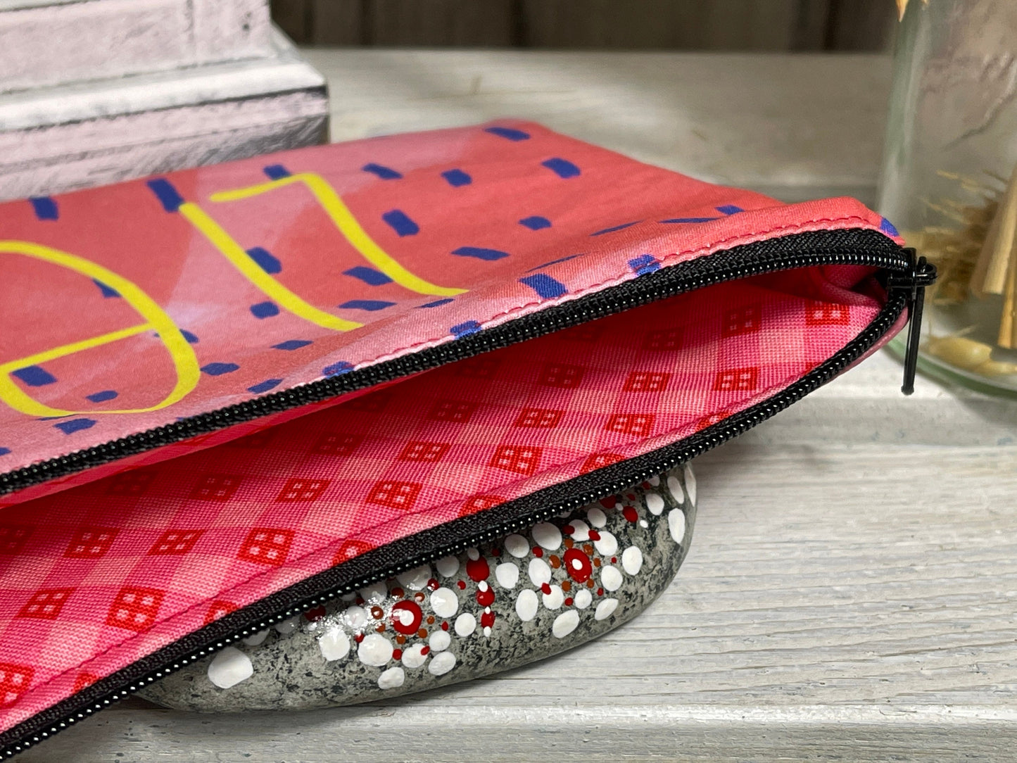 Stylische Federtasche Stifttasche Liebe rosa