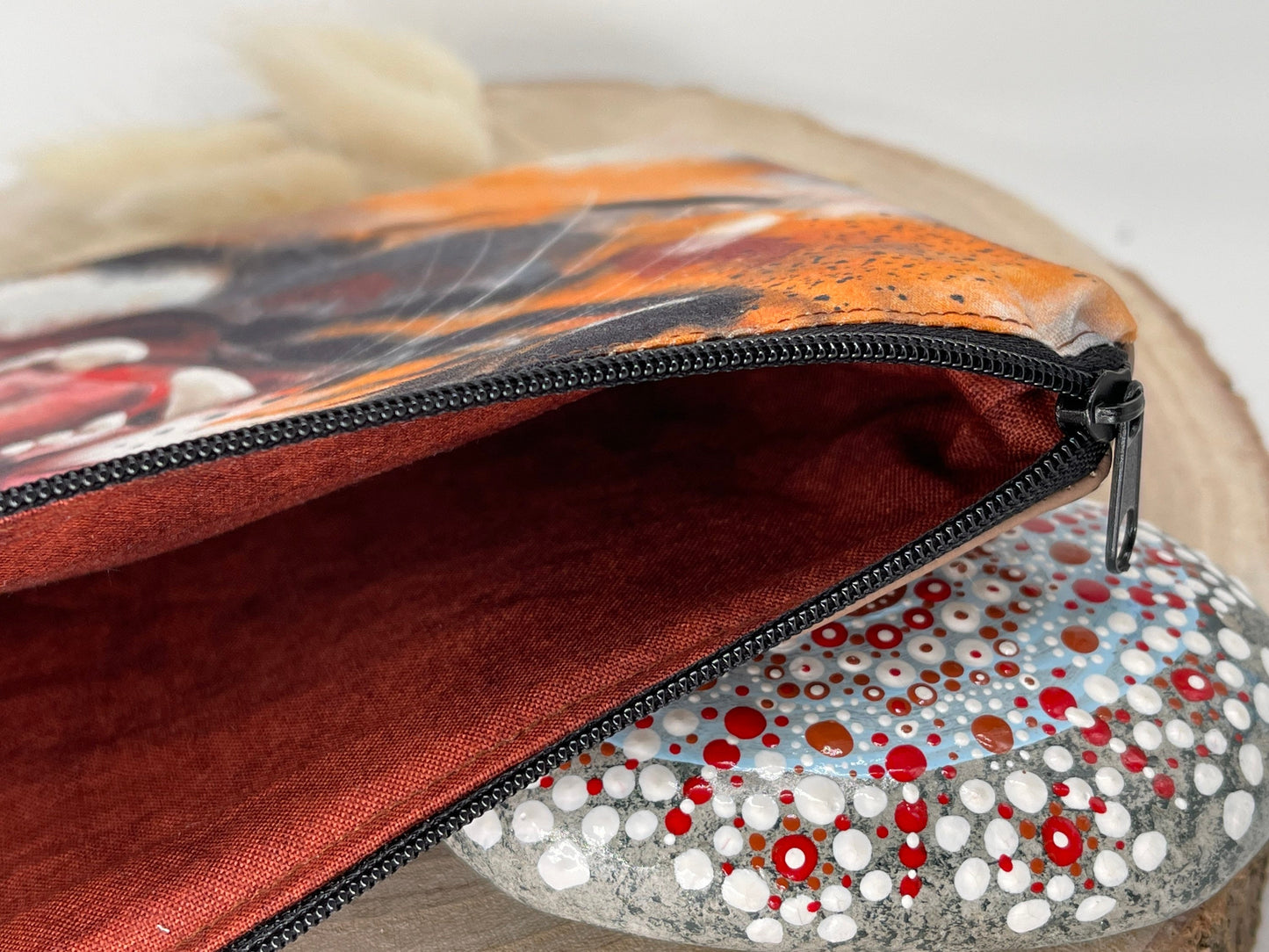 Stylische Federtasche Stifttasche Mäppchen Kosmetik kleine Tasche wilder Tiger