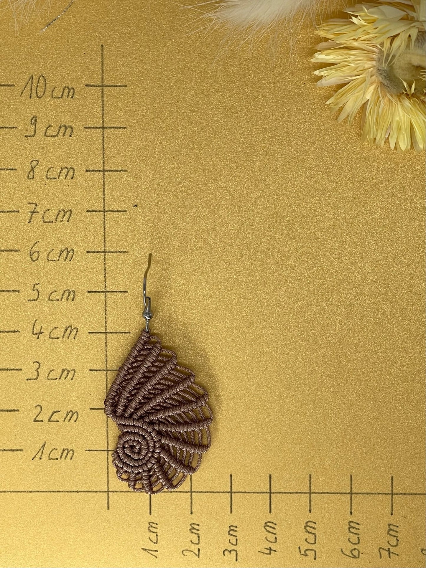 Makramee Ohrring Ohrhänger Muschel (1 Paar)