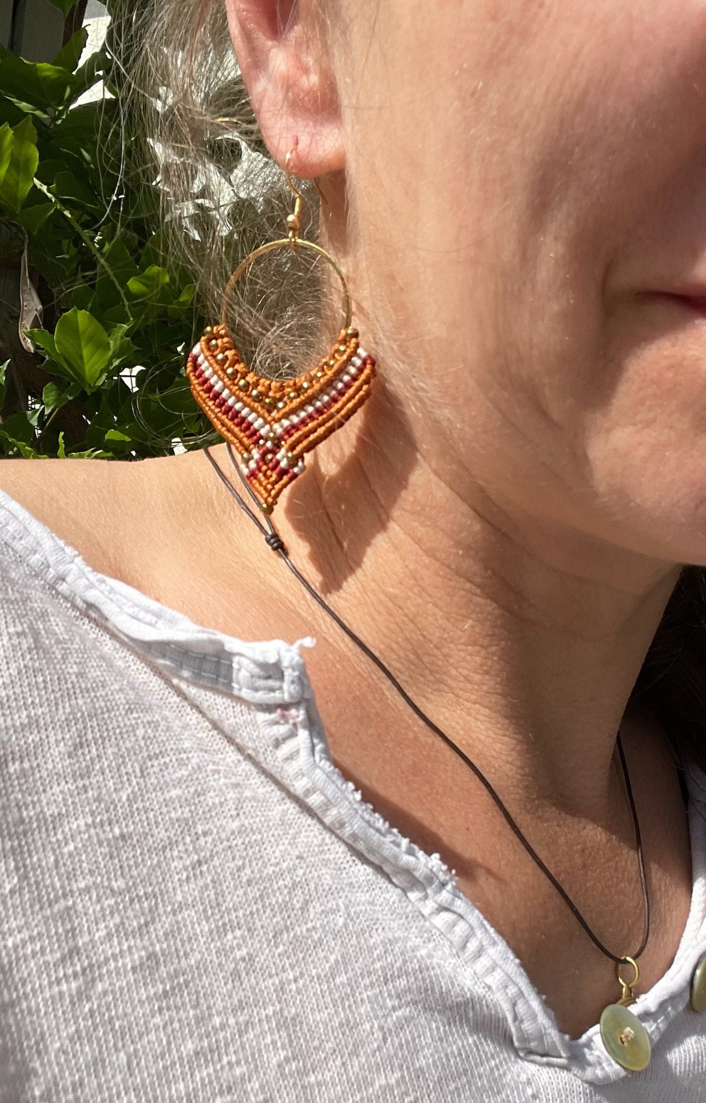 Makramee Ohrring Ohrhänger Orient Kupfer (1 Paar)