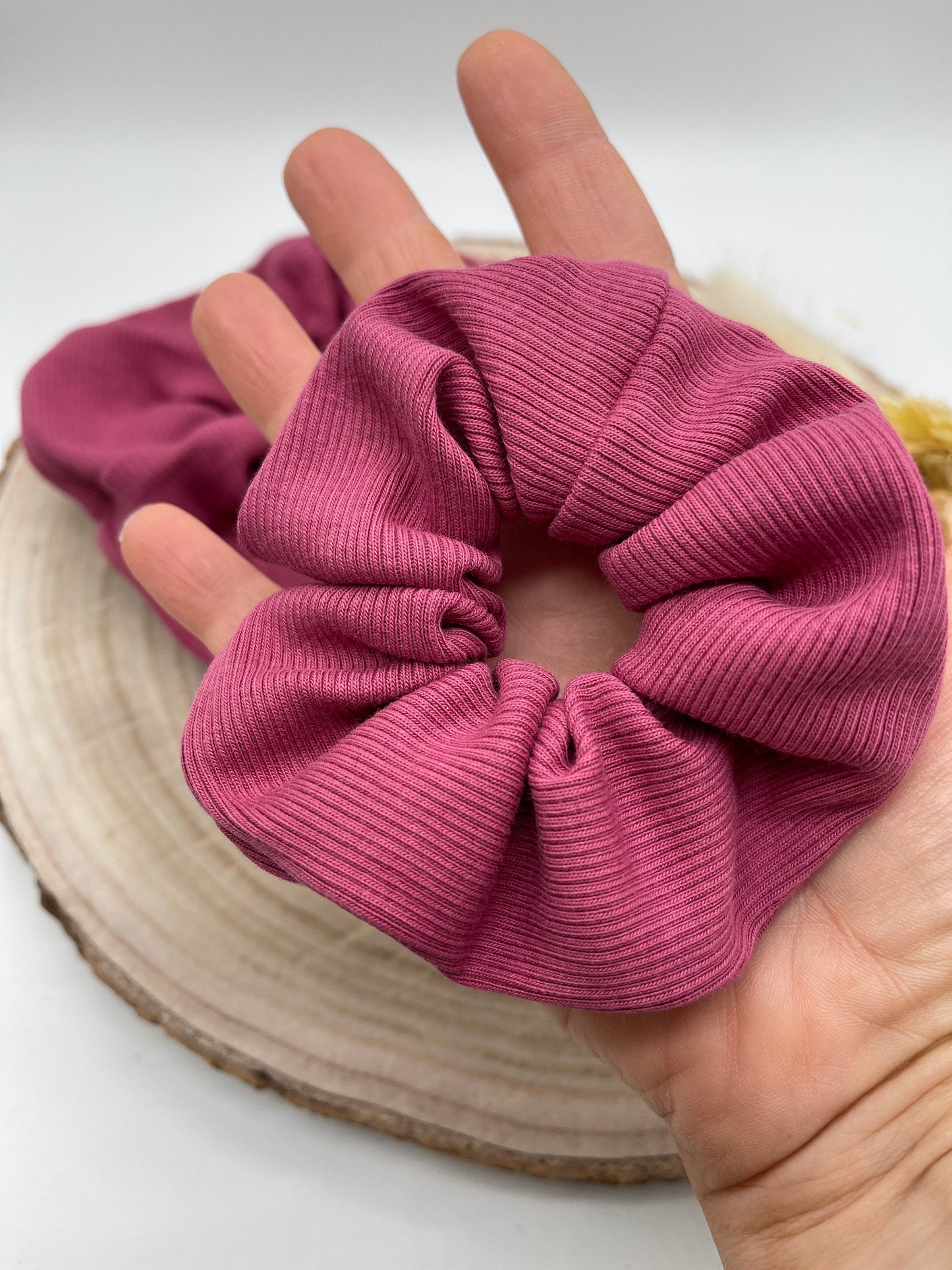 Ripp-Jersey Scrunchie Haargummi Uni Beere