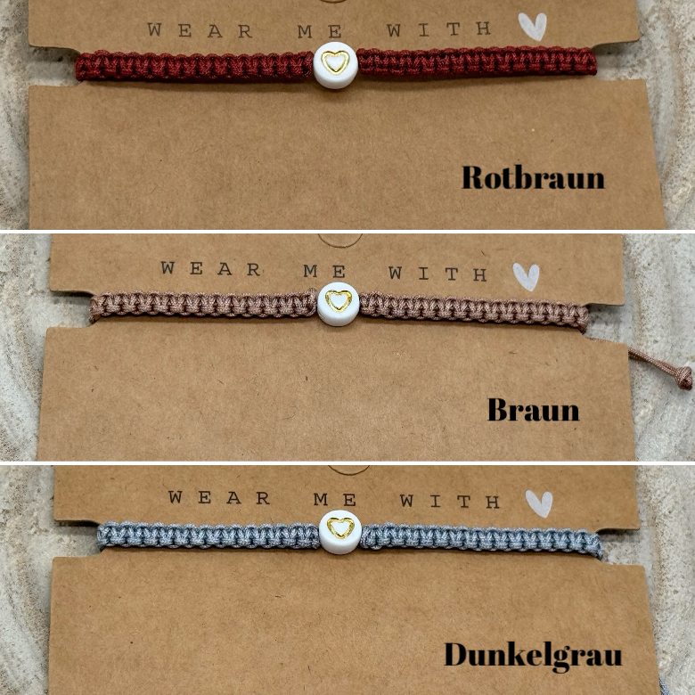 Freundschaftsarmband Makramee Schmuck Armband Herz II